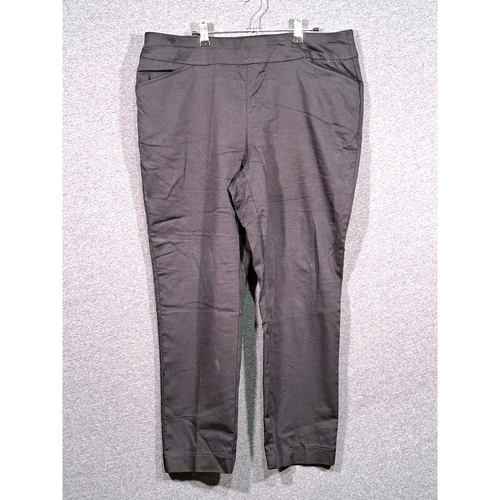 Croft & Barrow Effortless Stretch Pant Womens 16W Regular Black Pull On Trousers